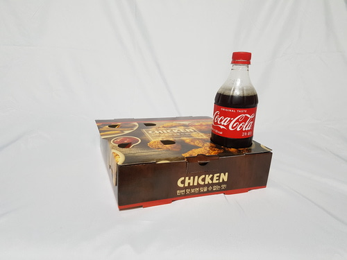 기본형 FC-1 정사각형 한마리 합지 치킨박스 100매 통닭 포장용기 배달 상자