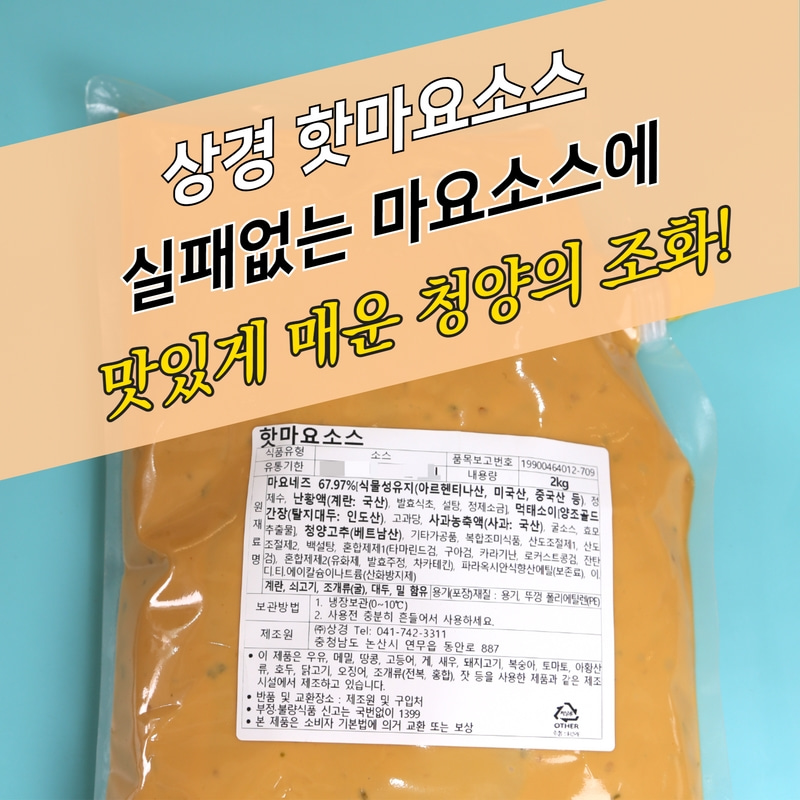 상경식품 드레싱소스 핫마요 2KGX4봉지 BOX 청양 매콤한맛 먹태